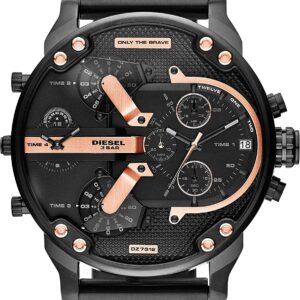 Diesel Herren Mr. Daddy Chronograph, 57 mm Gehäusegröße, Edelstahluhr