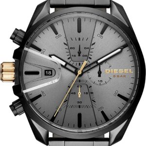 Diesel Herren MS9 Chronograph, 47 mm Gehäusegröße, Edelstahluhr