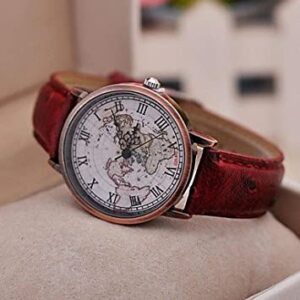 Fenkoo Damen Modeuhr Quartz PU Band Armbanduhr / Vintage Schwarz / Rot / Braun