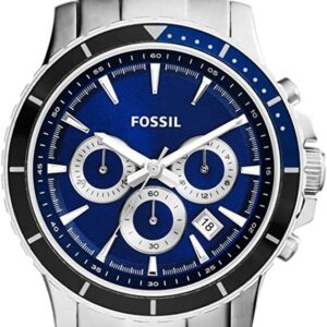 Fossil Herren Briggs Chronograph, Silberne Edelstahluhr, CH2927