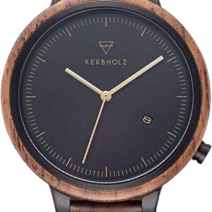 KERBHOLZ – Holzuhr für Herren und Damen – Lamprecht – vegane Armbanduhr mit Datumsanzeige – Herrenuhr/Damenuhr aus massivem Holz – praktische,…