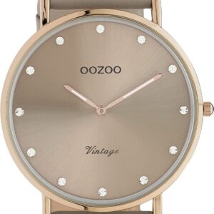 OOZOO Vintage Damen Uhr – Armbanduhr Damen mit 20mm Lederarmband – Analog Damenuhr in rund