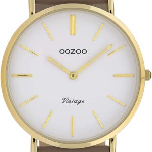 Oozoo Vintage Damenuhr mit Lederband Flach 32 mm