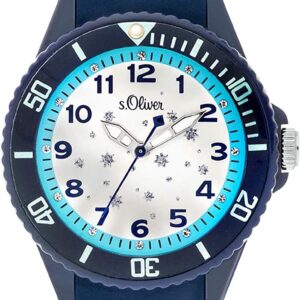 s.Oliver Kinder Analog Quarz Armbanduhr mit Silikonarmband