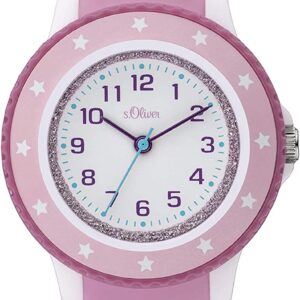 s.Oliver Mädchen Analog Quarz Uhr mit Silikon Armband