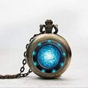 Stargate Portal Atlantis Anhänger Taschenuhr, Stargate Portal Atlantis Halskette Taschenuhr Charm, Stargate Portal Atlantis Anhänger Taschenuhr…