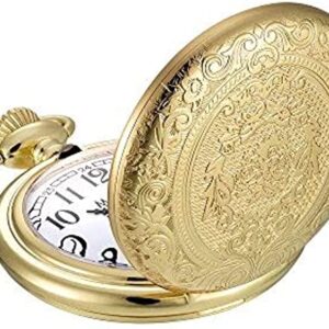 Vintage Edelstahl Quarz Taschenuhr Kette