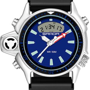 Sportuhr für Herren, taktische Uhren, wasserdicht, analog, Militär, digitale Armbanduhren für Männer, LED-Hintergrundbeleuchtung, Alarm, Stoppuhr