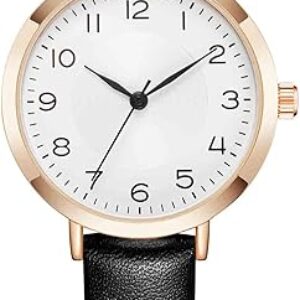 CIVO Damen Uhr Wasserdicht Minimalistisch Analog Quarz Lederarmband Armbanduhr Damen Elegant Beiläufig Quarzuhr für Damen Mode Kreative Damenuhr
