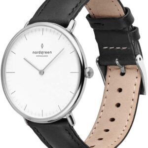 Nordgreen skandinavische Designuhr – analoges Quarzwerk, weißes Zifferblatt, austauschbare Leder/Mesh-Armbänder, stilvolle Armbanduhr, Unisex, wasserbeständig, modern, Modell…