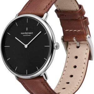 Nordgreen skandinavische Designuhr – analoges Quarzwerk, weißes Zifferblatt, austauschbare Leder/Mesh-Armbänder, stilvolle Armbanduhr, Unisex, wasserbeständig, modern, Modell…