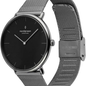 Nordgreen skandinavische Designuhr – analoges Quarzwerk, weißes Zifferblatt, austauschbare Leder/Mesh-Armbänder, stilvolle Armbanduhr, Unisex, wasserbeständig, modern, Modell…