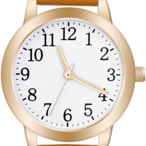 Vicloon Damenuhr, Damen Analog Quarz Uhr mit Leder Armband, Uhren Damen Einfache Business Klassische Armbanduhr Lässig Quarzuhr Kleideruhr