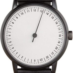 slow Round 12 - All Black Leather, White Dial