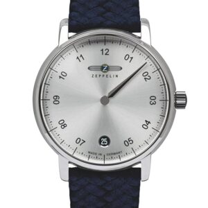 Zeppelin Damenuhr mit Lederband 36 MM ETA Quarz Monotimer Einzeigeruhr Datum 8643