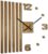 3D Wanduhren DIY Holz Eiche Lamellen große Wanduhr 60 cm 3D Wanduhr Modern Design EKO Wanduhren Wandtattoo Dekoration Uhren für Büro Wohnzimmer…