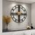 Große Wanduhr im Vintage-Stil, rund, Metall, geräuschlos, Uhren für Wohnzimmer, Schlafzimmer, Küchendekoration (Ø60cm, A92)