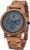 Herren Damen Unisex Holzuhr, CZOKA Natürliche Schwarze Walnuss/Olive Holz Armbanduhr Analog Quarzwerk mit Holzarmband Verstellbarem, Datumsanzeige…