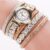Steellwingsf Vintage Damen Strass Decor Runde Zifferblatt Armband Analoge Quarz-Armbanduhr